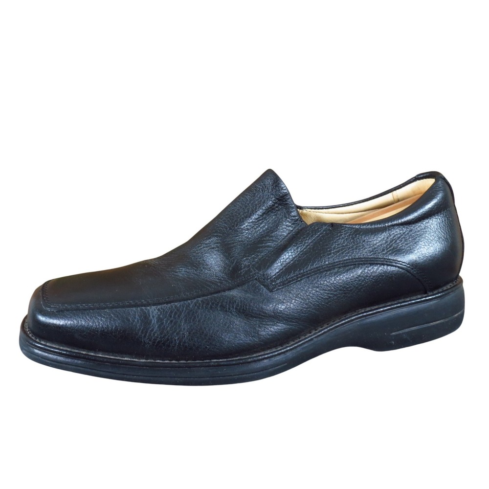 Stafford Tyler Men Loafer Size 9.5 M Business Casual Dress Shoes Black Leather